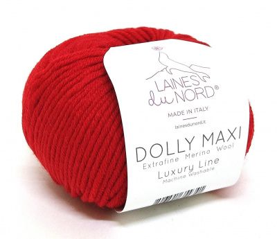 Пряжа Laines Du Nord Dolly Maxi 228 красный 100% меринос экстрафайн 50 г/87 м