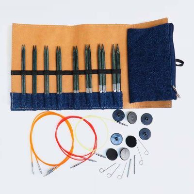 Набор съемных спиц "Denim Indigo Wood", длина 11,5см, KnitPro