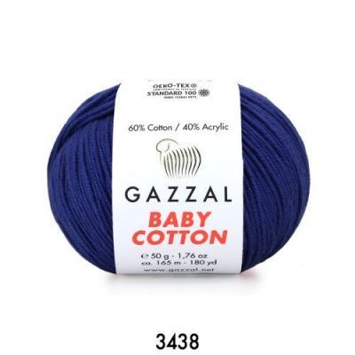 GAZZAL  BABY COTTON   3438  - 60% Хлопок, 40% Акрил 50 г/165 м